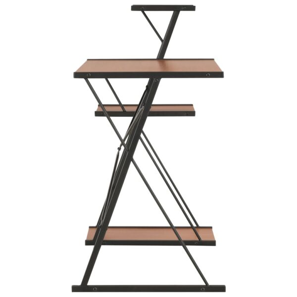vidaXL Desk with Shelf Black and Brown 116x50x93 cm - Image 4
