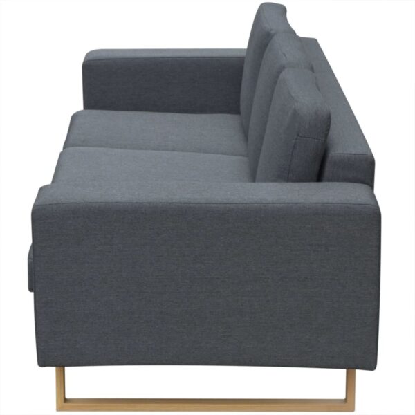 vidaXL 2-Seater and 3-Seater Sofa Set Dark Grey - Image 7