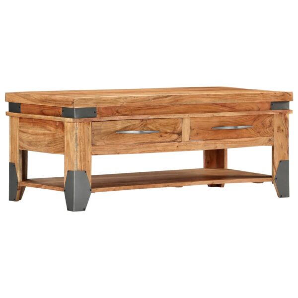 vidaXL Coffee Table 110x52x45 cm Solid Wood Acacia - Image 1