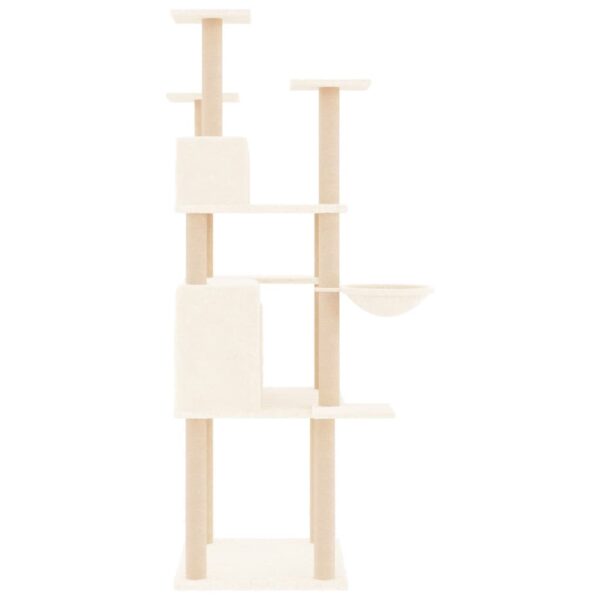 vidaXL Cat Tree with Sisal Scratching Posts Cream 166 cm - Image 4