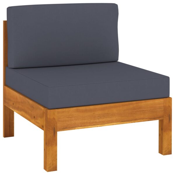 vidaXL 10 Piece Garden Lounge Set with Dark Grey Cushions Acacia Wood - Image 3
