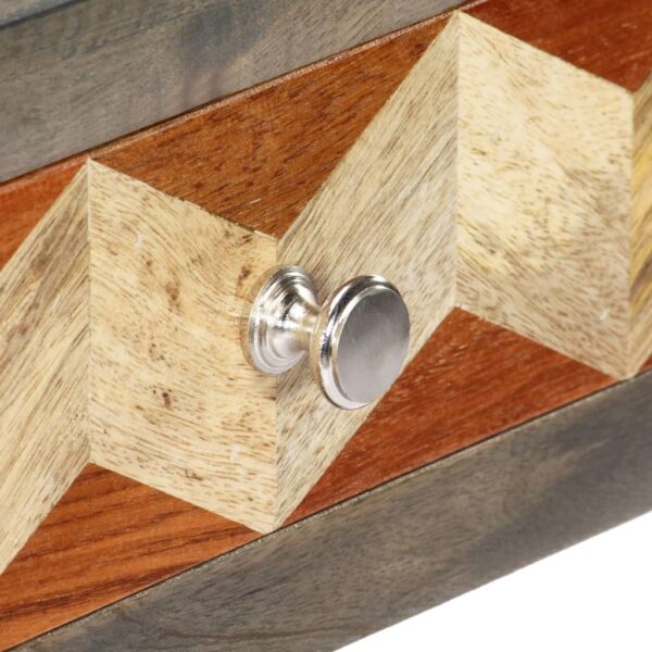 vidaXL Console Table Grey 86x30x76 cm Solid Mango Wood - Image 7