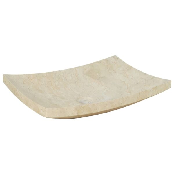 vidaXL Sink 50x35x12 cm Marble Cream - Image 2