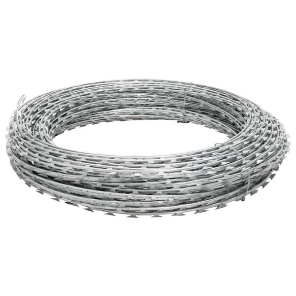 vidaXL Razor Wire Helical Wire Roll Galvanised Steel 60 m - Image 2