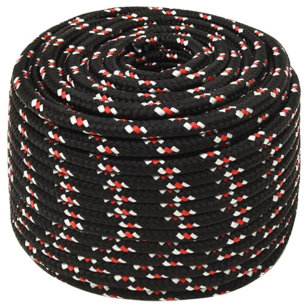 vidaXL Boat Rope Black 12 mm 100 m Polypropylene - Image 2