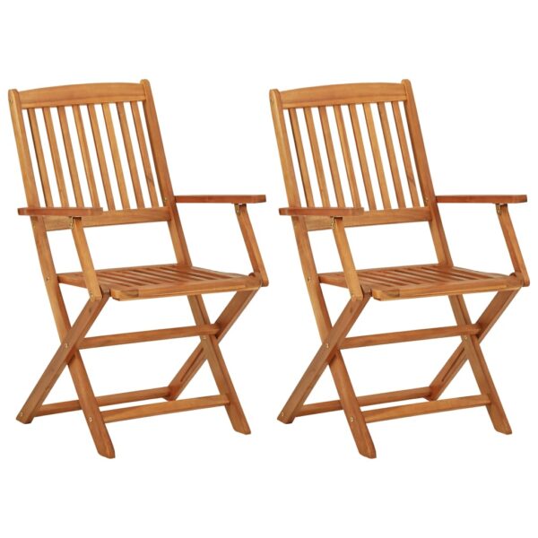 vidaXL 3 Piece Folding Garden Dining Set Solid Acacia Wood - Image 8