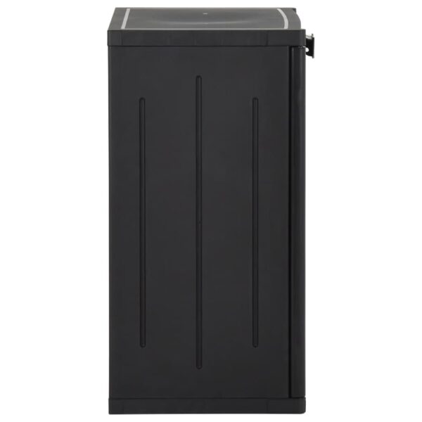 vidaXL Garden Storage Cabinet Black 65x45x88 cm PP Rattan - Image 4