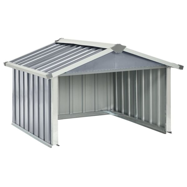 vidaXL Garden Robot Lawnmower Shed 92x97x63 cm Galvanised Steel Grey - Image 2