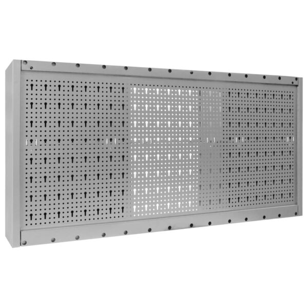 vidaXL Wall Mounted Tool Cabinet Industrial Style Metal Grey and Black - Image 7