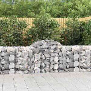 vidaXL Arched Gabion Basket 200x50x80/100 cm Galvanised Iron