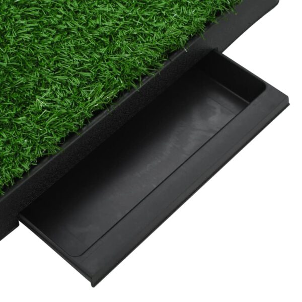 vidaXL Pet Toilet with Tray & Faux Turf Green 63x50x7 cm WC - Image 6
