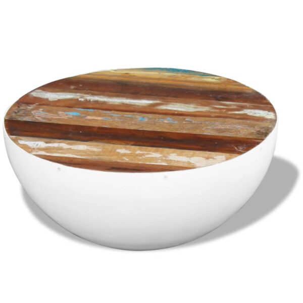 vidaXL Bowl Shaped Coffee Table Solid Reclaimed Wood 60x60x30 cm - Image 5