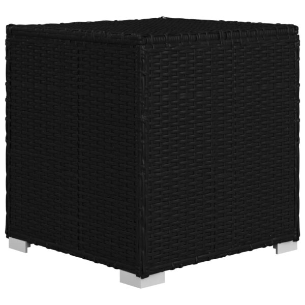 vidaXL 3 Piece Garden Sun Loungers with Tea Table Poly Rattan Black - Image 10