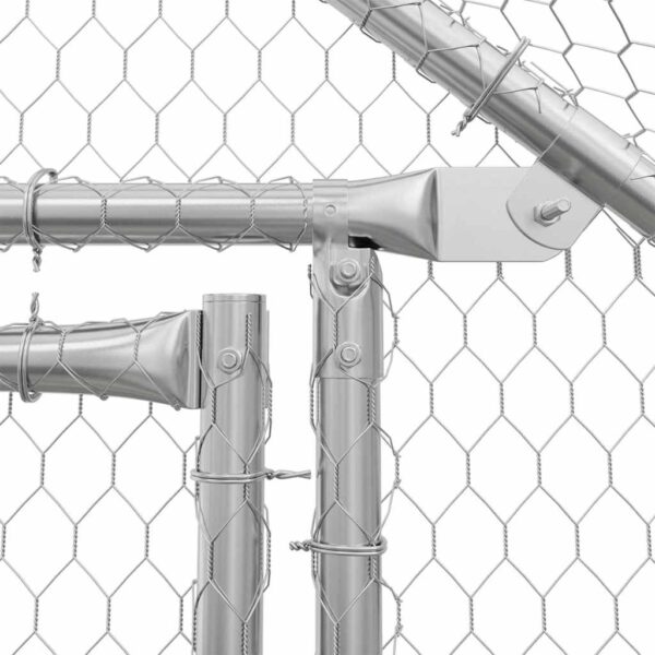 vidaXL Chicken Cage Silver 100x100x190 cm Galvanised Steel - Image 8