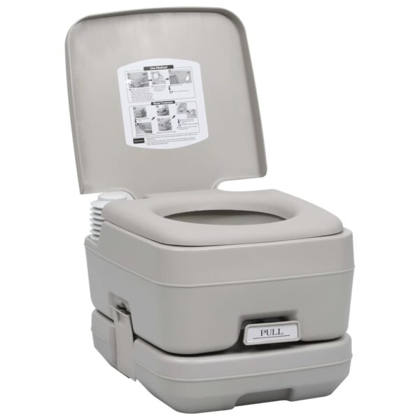 vidaXL Portable Camping Toilet Grey 10+10 L - Image 5