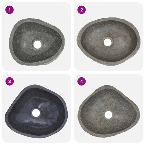 vidaXL Basin River Stone Oval (29-38)x(24-31) cm - Image 4