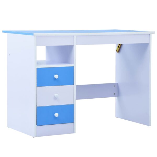 vidaXL Children Drawing Study Desk Tiltable Blue and White - Image 3