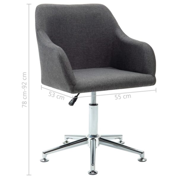 vidaXL Swivel Office Chair Dark Grey Fabric - Image 8