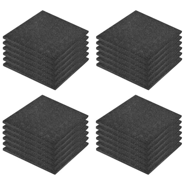 vidaXL Fall Protection Tiles 24 pcs Rubber 50x50x3 cm Black - Image 2