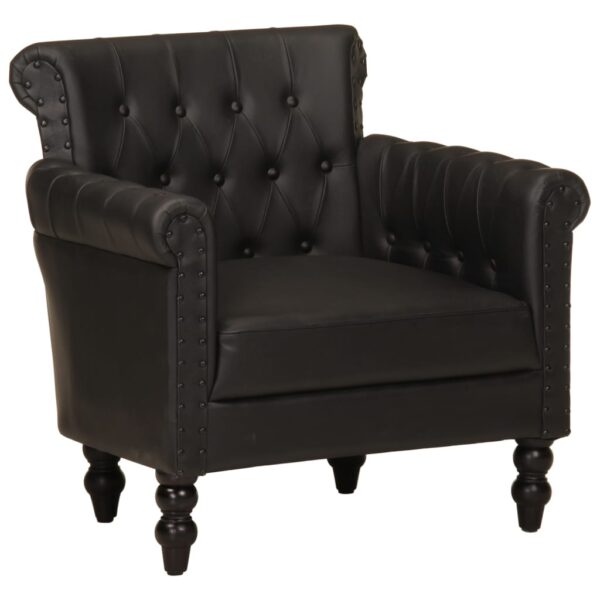 vidaXL Armchair Black Real Goat Leather - Image 1