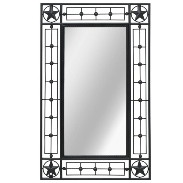 vidaXL Garden Wall Mirror Rectangular 50x80 cm Black - Image 3