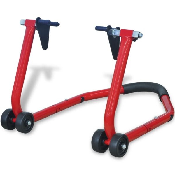 vidaXL Motorcycle Front Stand Red - Image 4