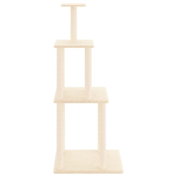 vidaXL Cat Tree with Sisal Scratching Posts Cream 149 cm - Image 4