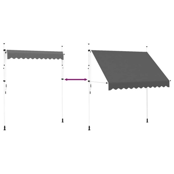 vidaXL Manual Retractable Awning 250 cm Anthracite - Image 6