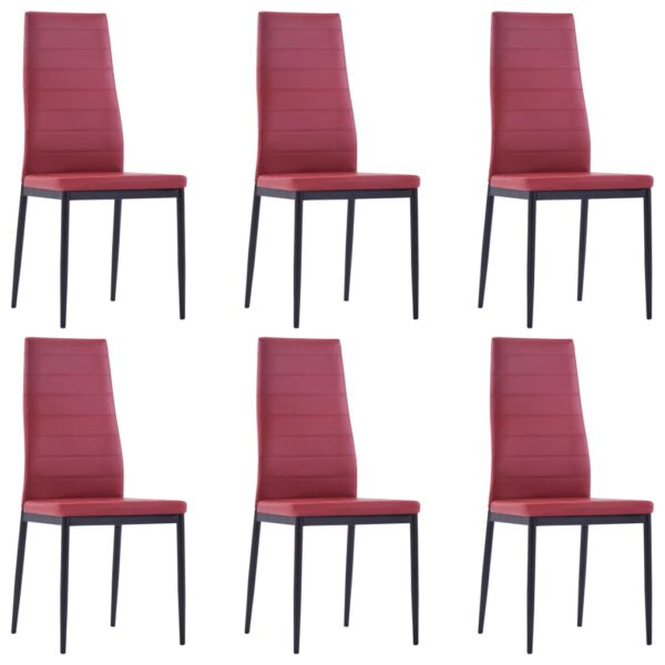 vidaXL Seven Piece Dining Set Wine Red - Image 6