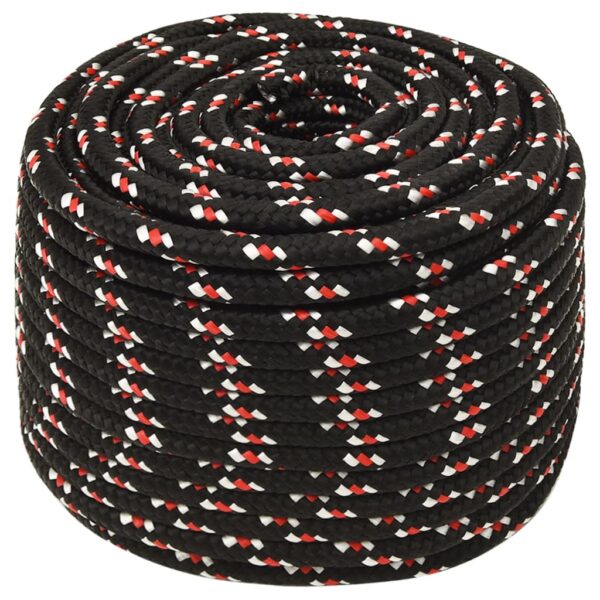 vidaXL Boat Rope Black 12 mm 25 m Polypropylene - Image 2