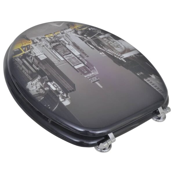 vidaXL Toilet Seats with Lids 2 pcs MDF New York - Image 3