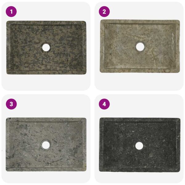 vidaXL Sink 45x30x12 cm Marble High Gloss Grey - Image 9