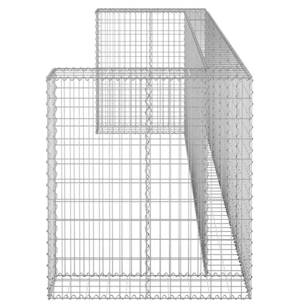 vidaXL Gabion Wall for Garbage Bins Galvanised Steel 325x100x110 cm - Image 4