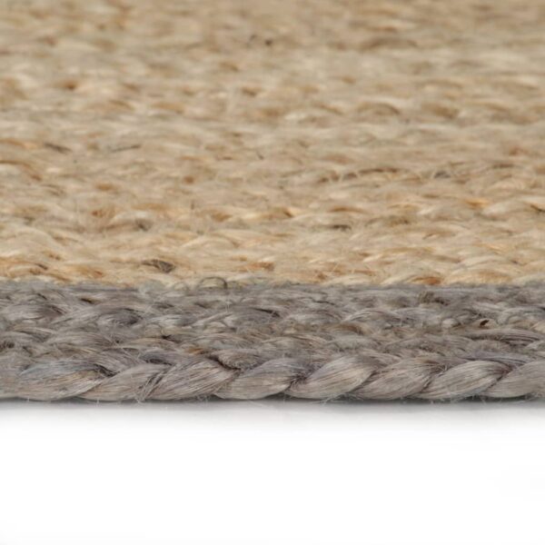 vidaXL Handmade Rug Jute with Grey Border 120 cm - Image 3