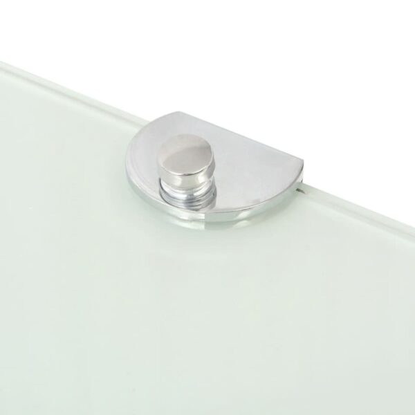 vidaXL Corner Shelf with Chrome Supports Glass White 25x25 cm - Image 5