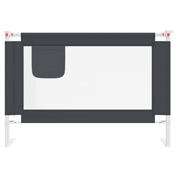 vidaXL Toddler Safety Bed Rail Dark Grey 100x25 cm Fabric - Image 3
