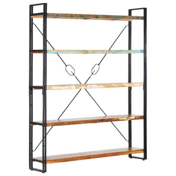 vidaXL 5-Tier Bookcase 140x30x180 cm Solid Reclaimed Wood - Image 11