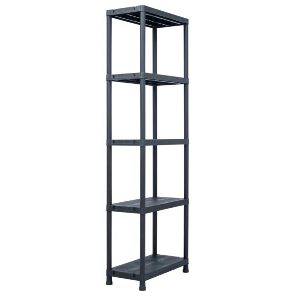 vidaXL Storage Shelf Racks 2 pcs Black 125 kg 60x30x180 cm Plastic - Image 2