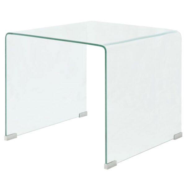 vidaXL Coffee Table Tempered Glass 49.5x50x45 cm Clear - Image 1