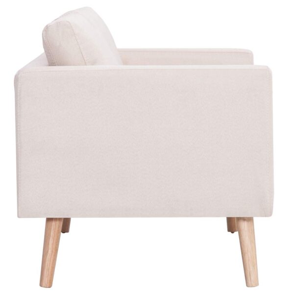 vidaXL 2 Piece Sofa Set Fabric Cream - Image 9