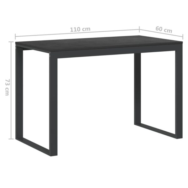vidaXL Computer Desk Black 110x60x73 cm Engineered Wood - Image 6