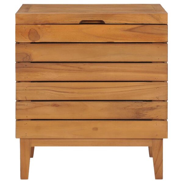 vidaXL Laundry Basket 40x30x45 cm Solid Teak Wood - Image 2
