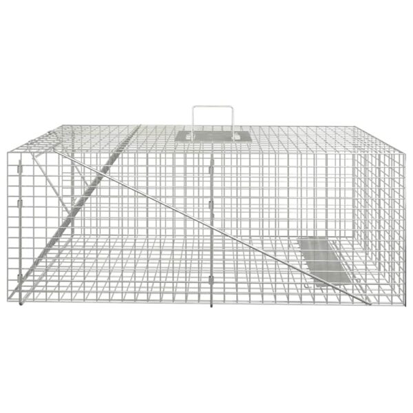 vidaXL Animal Trap 64.5x25x26.5 cm Galvanised Iron - Image 2