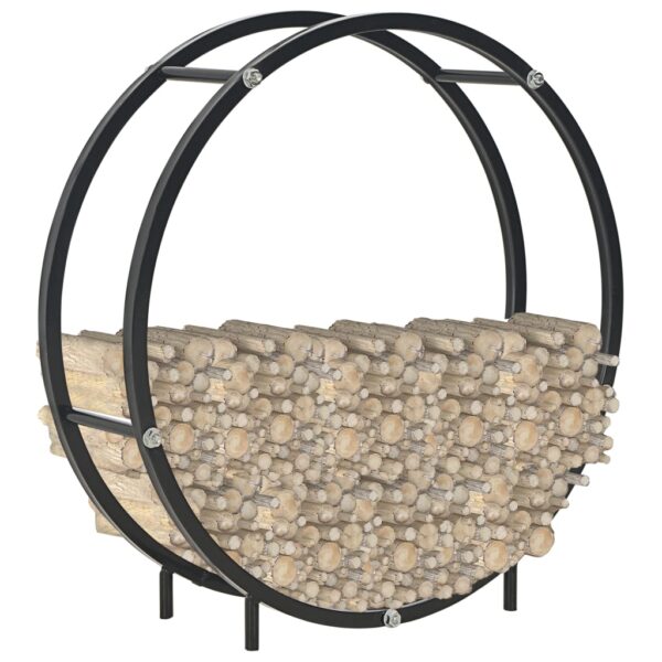 vidaXL Firewood Rack Black 70x20x70 cm Steel - Image 2