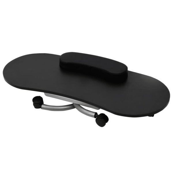 vidaXL Folding Manicure Nail Table with Castors Black - Image 3
