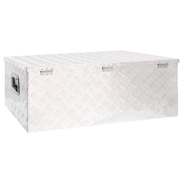 vidaXL Storage Box Silver 100x55x37 cm Aluminium - Image 4
