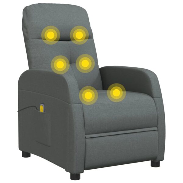 vidaXL Massage Chair Dark Grey Fabric - Image 6