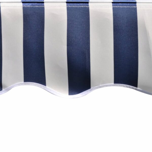vidaXL Awning Top Sunshade Canvas Blue & White 500x300 cm - Image 4
