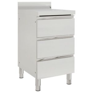 vidaXL Commercial Kitchen Cabinet with 3 Drawers 50x60x96 cm