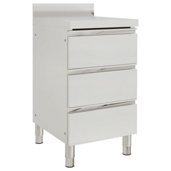 vidaXL Commercial Kitchen Cabinet with 3 Drawers 50x60x96 cm - Image 1